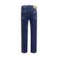 Dsquared² Blue Cotton Straight-Leg Jeans
