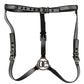 Dolce & Gabbana Black Leather Rhinestones Embellished Men Suspender
