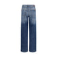 7FOR Blue Cotton Straight-Leg Jeans