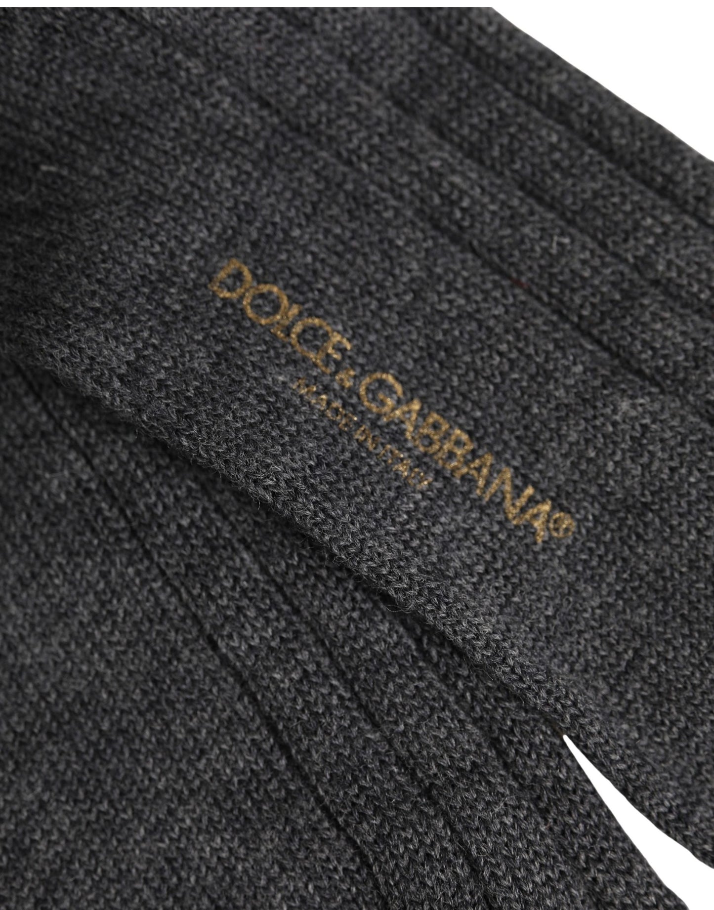 Dolce & Gabbana Gray Wool Blend Over The Calf Accessory Socks
