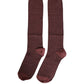 Dolce & Gabbana Burgundy Viscose Over The Calf Accessory Socks