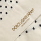 Dolce & Gabbana Off White Cotton Polka Dot Mid Calf Accessory Socks