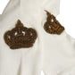 Dolce & Gabbana White Crown Embroidery Knee High Accessory Socks