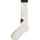 Dolce & Gabbana White Crown Embroidery Knee High Accessory Socks