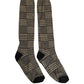 Dolce & Gabbana Multicolor Plaid Viscose Knee High Accessory Socks