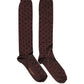Dolce & Gabbana Brown Polka Dot Over The Calf Accessory Socks