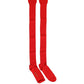 Dolce & Gabbana Men Red Logo Thigh High Ribbed Accessory Socks