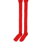 Dolce & Gabbana Men Red Logo Thigh High Ribbed Accessory Socks