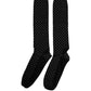 Dolce & Gabbana Black Polka Dot Over The Calf Accessory Socks