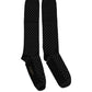 Dolce & Gabbana Black Polka Dot Over The Calf Accessory Socks