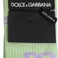 Dolce & Gabbana Men Light Green Logo Over Calf Accessory Socks