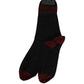 Dolce & Gabbana Men Burgundy Black Logo Mid Calf Accessory Socks