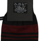 Dolce & Gabbana Men Burgundy Black Logo Mid Calf Accessory Socks