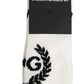 Dolce & Gabbana White Cotton DG Logo Mid Calf Accessory Socks