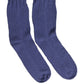 Dolce & Gabbana Men Navy Blue Cotton Ribbed Mid Calf Accessory Socks