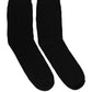 Dolce & Gabbana Men Dark Blue Cotton Ribbed Mid Calf Accessory Socks