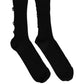Dolce & Gabbana Black Cotton Distressed Mid Calf Accessory Socks