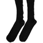 Dolce & Gabbana Black Cotton Distressed Mid Calf Accessory Socks