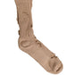 Dolce & Gabbana Beige Cotton Distressed Mid Calf Accessory Socks