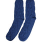 Dolce & Gabbana Royal Blue Checkered Silk Mid Calf Accessory Socks