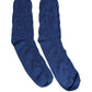 Dolce & Gabbana Royal Blue Checkered Silk Mid Calf Accessory Socks