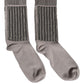 Dolce & Gabbana Gray Sequin Cotton Knit Mid Calf Accessory Socks