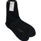 Dolce & Gabbana Dark Blue Cotton Knit Mid Calf Accessory Socks