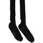 Dolce & Gabbana Men Black Viscose Logo Knee High Accessory Socks