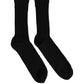 Dolce & Gabbana Men Black Cotton Distressed Mid Calf Accessory Socks