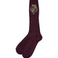Dolce & Gabbana Burgundy Wool Crest Logo Knee High Accessory Socks