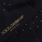 Dolce & Gabbana Men Black Cotton Polka Dot Mid Calf Accessory Socks