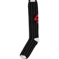 Dolce & Gabbana Men Black Pinstripe Logo Knee High Accessory Socks