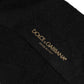 Dolce & Gabbana Men Black Wool Crest Logo Knee High Accessory Socks