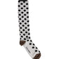 Dolce & Gabbana White Polka Dot Over The Calf Accessory Socks