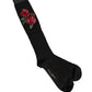 Dolce & Gabbana Black Wool Floral Over The Calf Accessory Socks