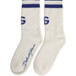 Dolce & Gabbana White Blue Cotton Logo Calf Women Accessory Socks