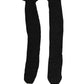 Dolce & Gabbana Black Wool Logo Calf Long Women Accessory Socks