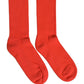 Dolce & Gabbana Red Cotton Ribbed Mid Calf Women Accessory Socks