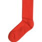 Dolce & Gabbana Red Cotton Ribbed Mid Calf Women Accessory Socks