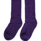 Dolce & Gabbana Violet Cotton Ribbed Mid Calf Women Accessory Socks