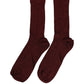 Dolce & Gabbana Maroon Viscose DG Logo Mid Calf Accessory Socks