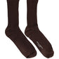 Dolce & Gabbana Dark Brown Wool DG Logo Mid Calf Accessory Socks