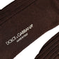 Dolce & Gabbana Dark Brown Wool DG Logo Mid Calf Accessory Socks