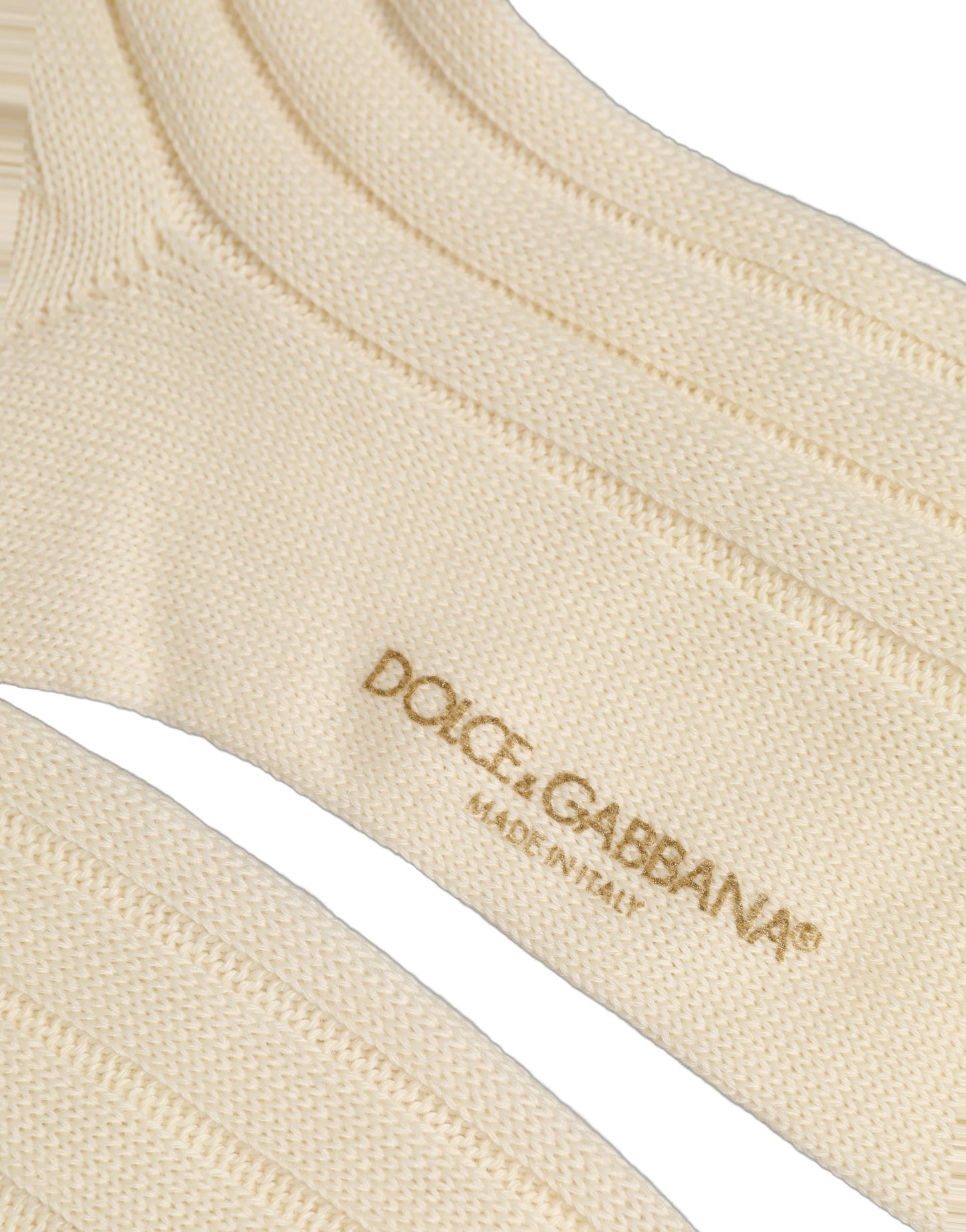 Dolce & Gabbana Beige Wool Stretch Knee High Accessory Socks