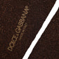 Dolce & Gabbana Dark Brown Viscose Logo Mid Calf Accessory Socks