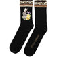 Dolce & Gabbana Black Rabbit Floral Wool Mid Calf Accessory Socks