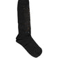 Dolce & Gabbana Dark Gray Sequined Wool Knee High Accessory Socks