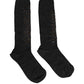 Dolce & Gabbana Dark Gray Sequined Wool Knee High Accessory Socks