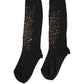 Dolce & Gabbana Dark Gray Sequined Wool Knee High Accessory Socks