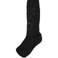 Dolce & Gabbana Dark Gray Sequined Wool Knee High Accessory Socks